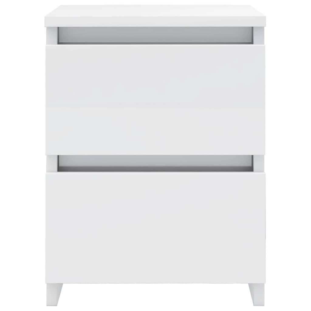 800525 vidaXL Bedside Cabinet High Gloss White 30x30x40 cm Chipboard