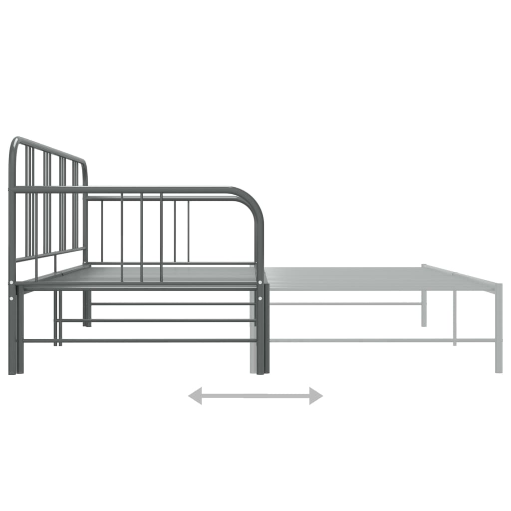 vidaXL Каркас дивана-ліжка висувний Сірий 90х200 см Метал