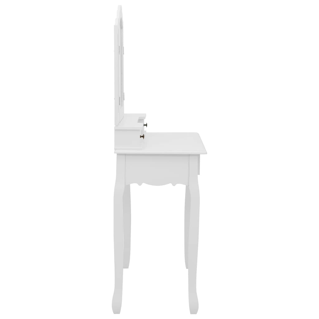 vidaXL Туалетний столик з табуретом Білий 80x69x141 см Павловнія