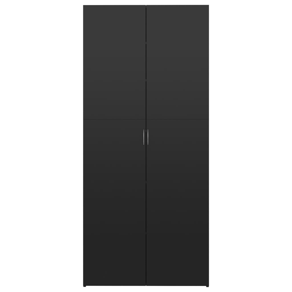 800295 vidaXL Shoe Cabinet High Gloss Black 80x35,5x180 cm Chipboard