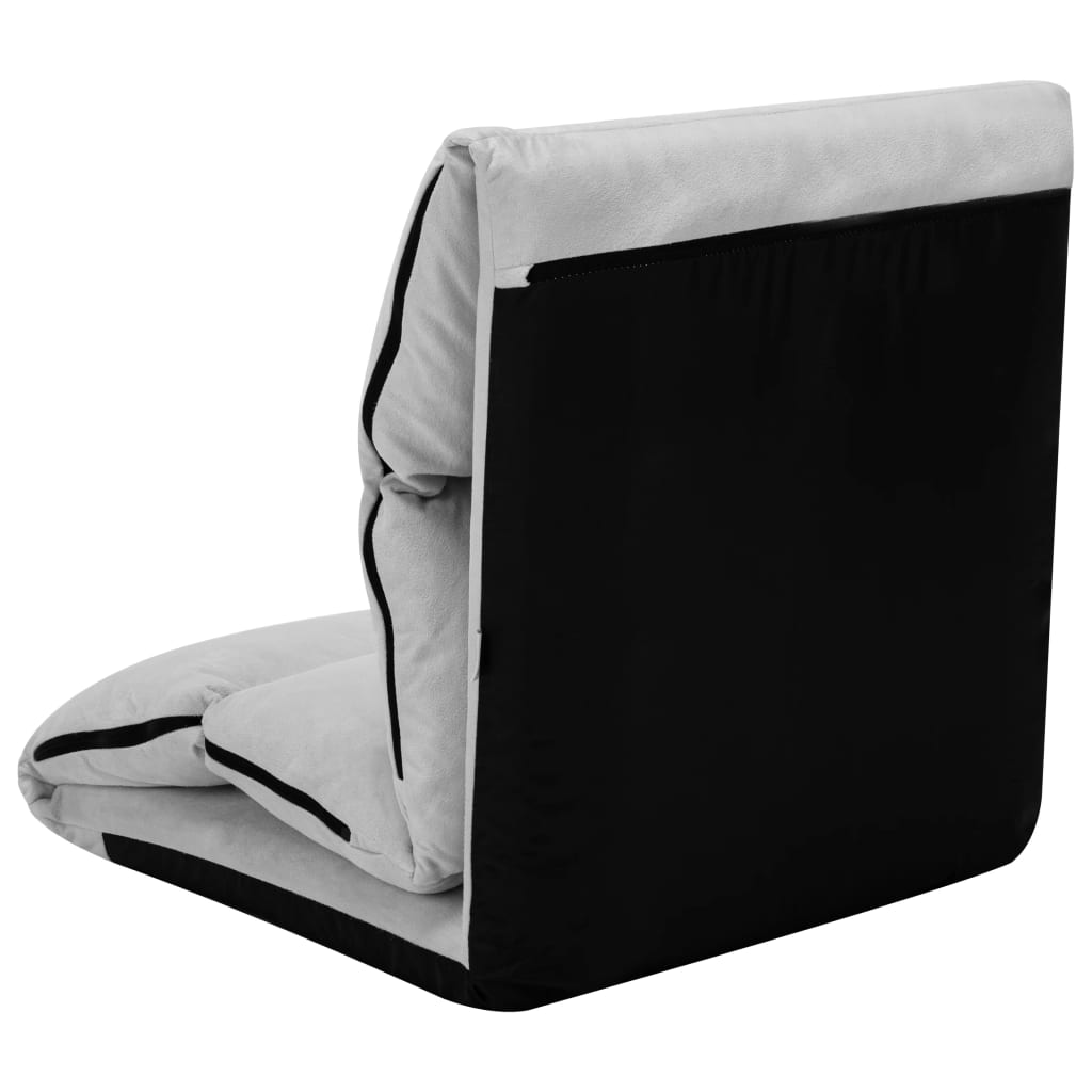 vidaXL Розкладний підлоговий стілець Світло-сірий Мікрофібра