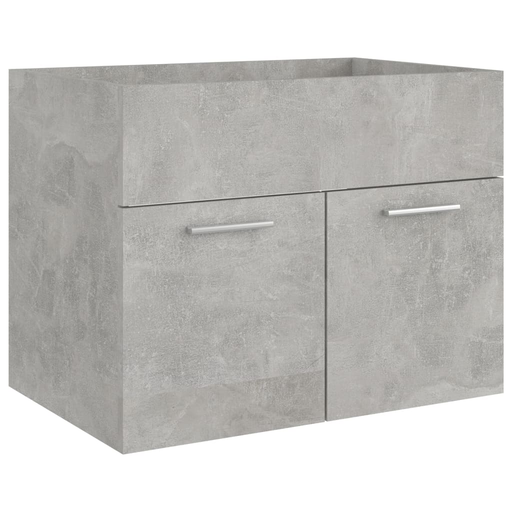 804651 vidaXL Sink Cabinet Concrete Grey 60x38,5x46 cm Chipboard