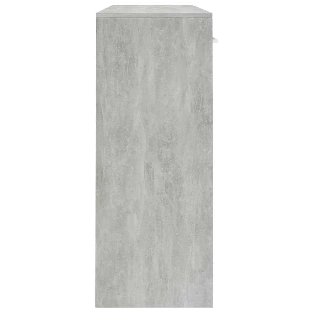 800706 vidaXL Sideboard Concrete Grey 110x30x75 cm Chipboard