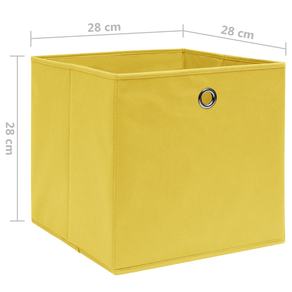vidaXL Коробки для Зберігання 4 шт Жовтий 28x28x28 см Неткане Полотно