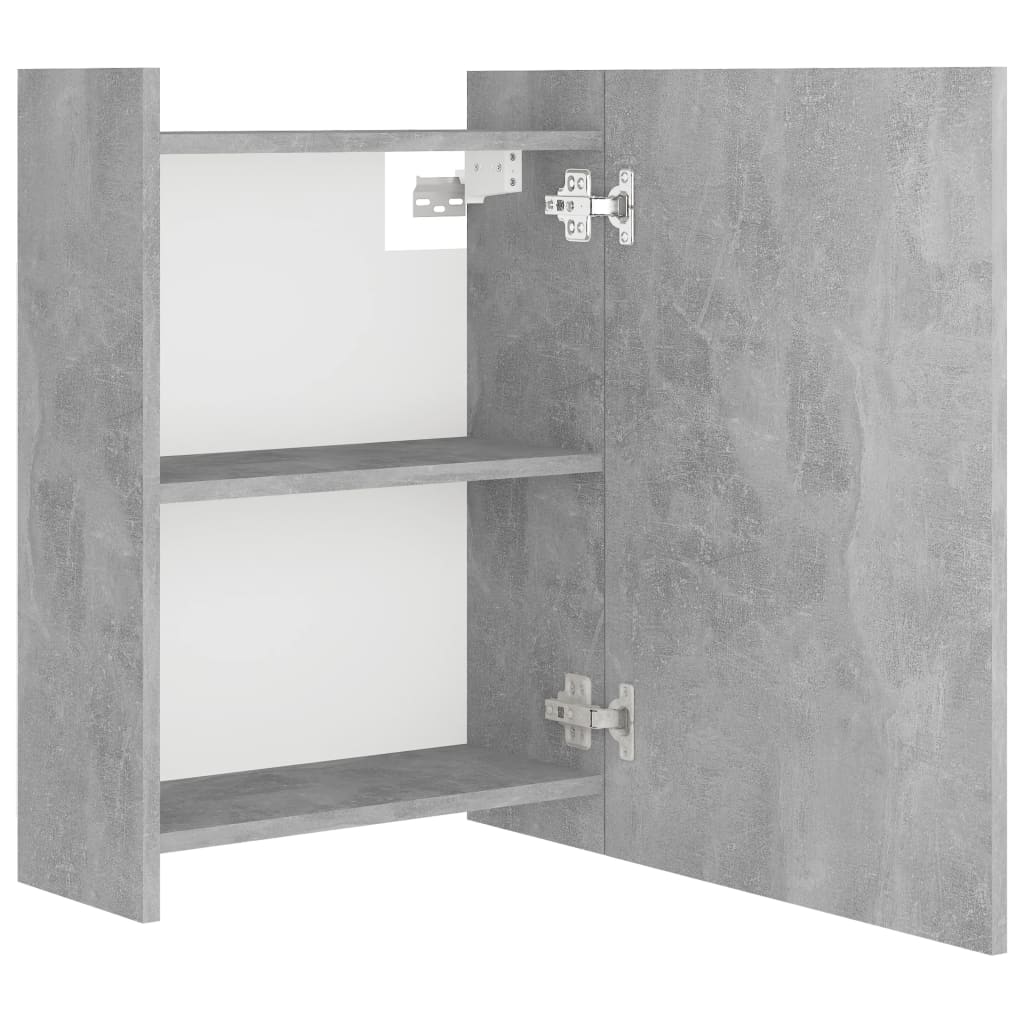 vidaXL Дзеркальна шафа для ванної Сірий бетон 62,5x20,5x64 см ДСП