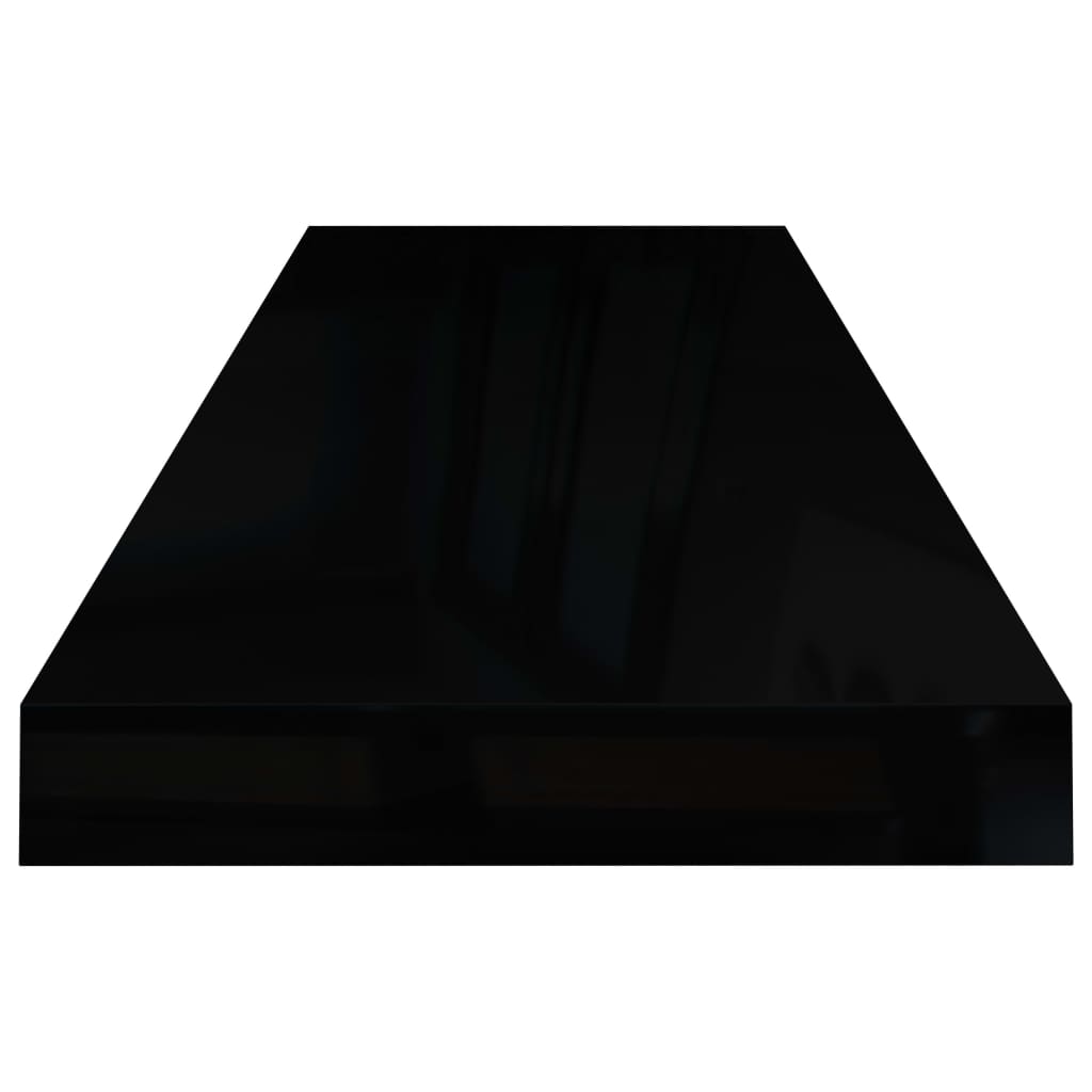 vidaXL Настінні полиці з прихованим кріпленням 2 шт Глянцевий чорний 80x23,5x3,8 см МДФ