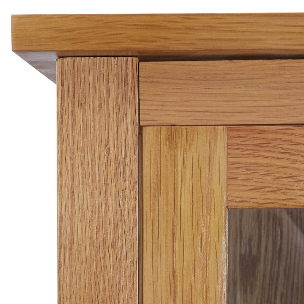 vidaXL Книжкова шафа з 4 дверцятами 90x35x200 см Масив дуба і скло