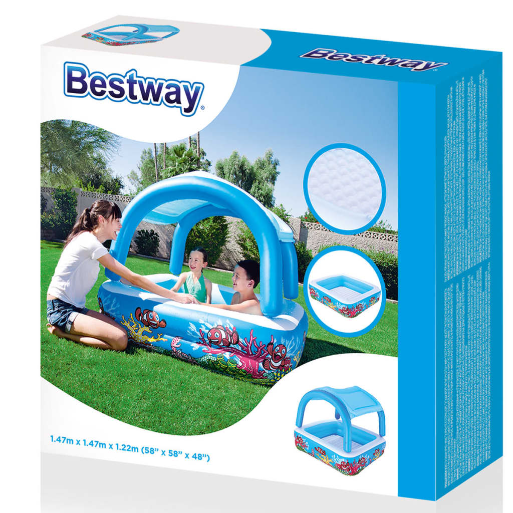 Bestway Ігровий басейн з навісом Сіний 140x140x114 см 52192