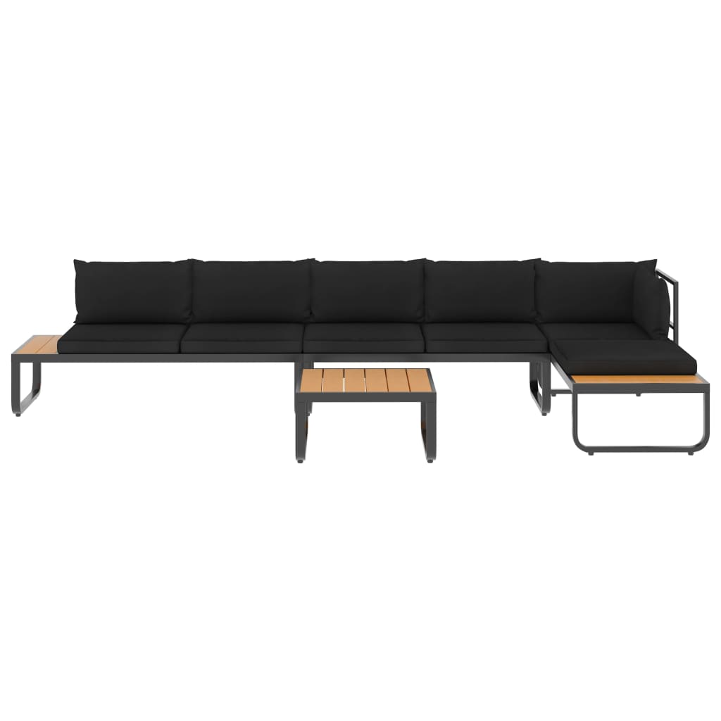 vidaXL Комплект садових кутових диванів з подушками 4 од. Алюміній/ДПК
