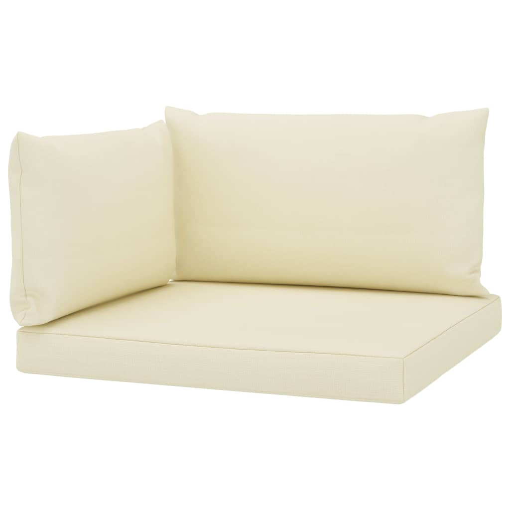 vidaXL Подушки для дивана з піддонів 3 шт Кремовий Тканина