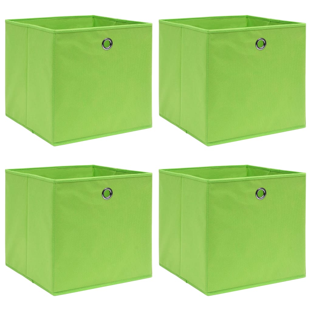 vidaXL Коробки для Зберігання 4 шт Зелений 32x32x32 см Тканина
