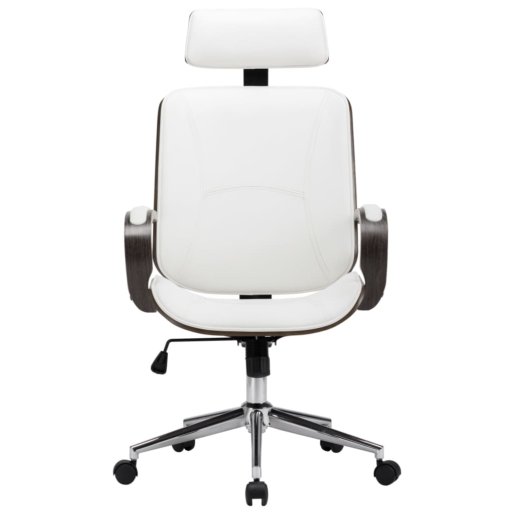 vidaXL Поворотне офісне крісло з підголівником Штучна шкіра/Бентвуд
