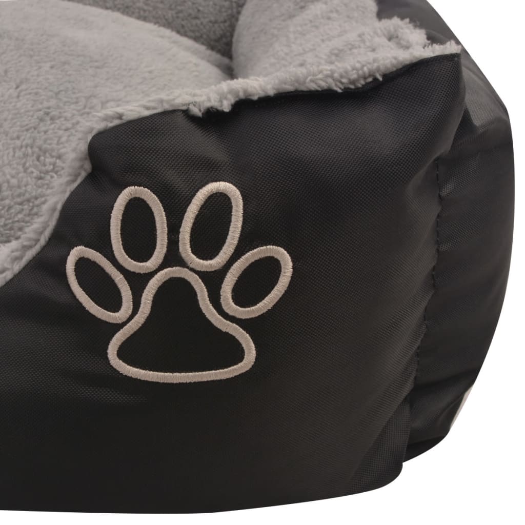 vidaXL Лежак для собак з м'якою подушкою Чорний Розмір S