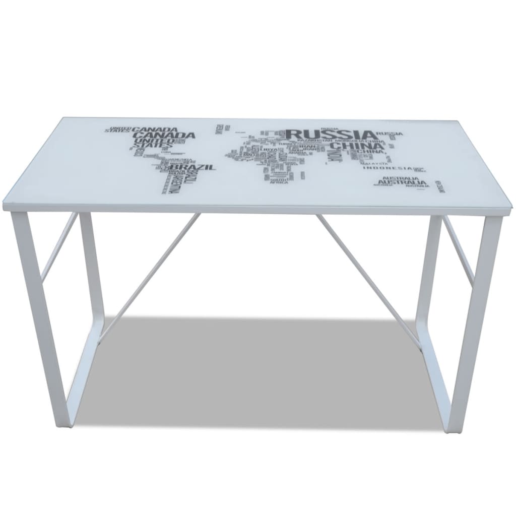 vidaXL Прямокутний письмовий стіл з зображенням карти