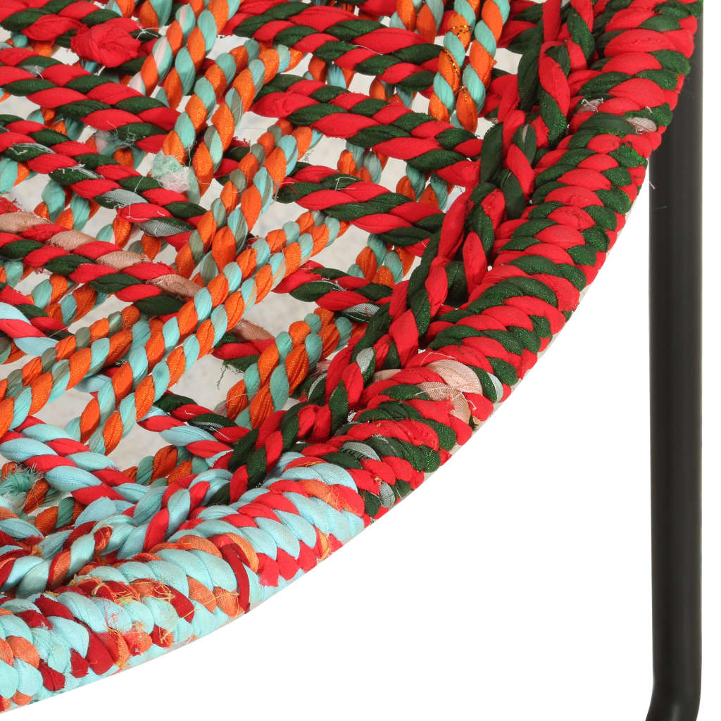 vidaXL Круглий стілець Різнобарвна тканина хінді