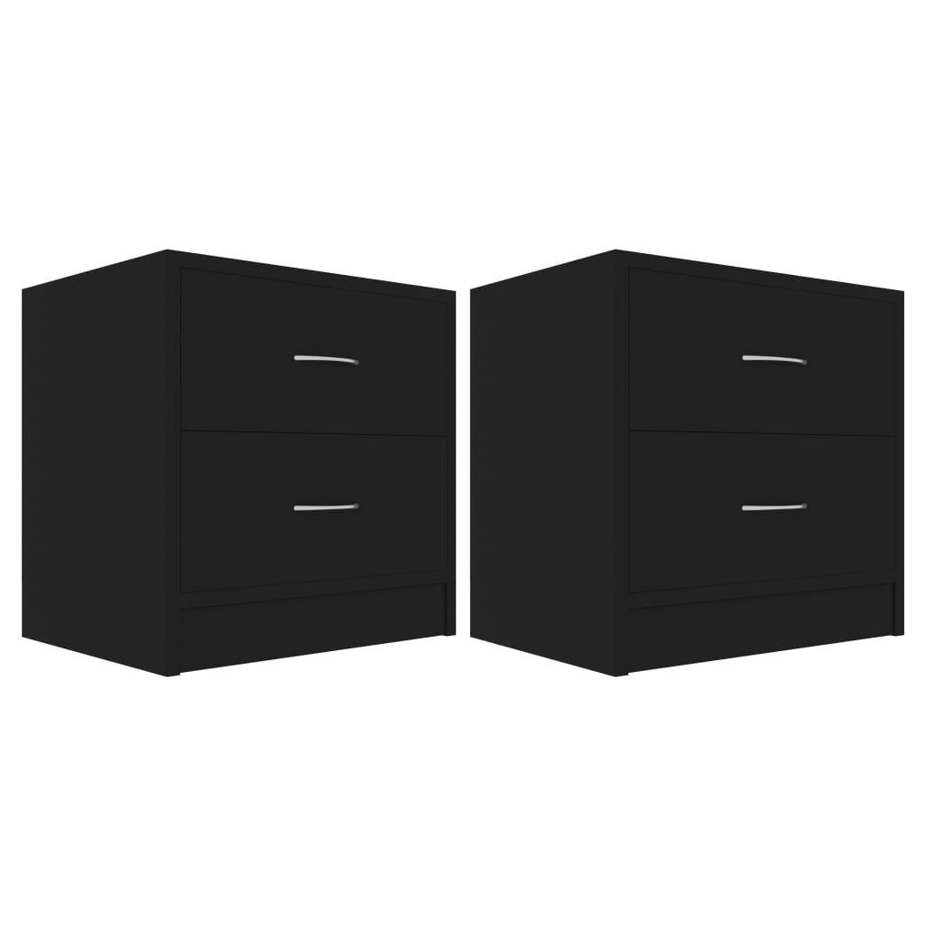 801038 vidaXL Bedside Cabinets 2 pcs Black 40x30x40 cm Chipboard