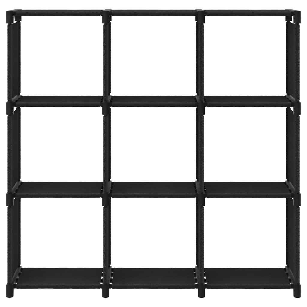 322610 vidaXL 9-Cube Display Shelf Black 103x30x107,5 cm Fabric