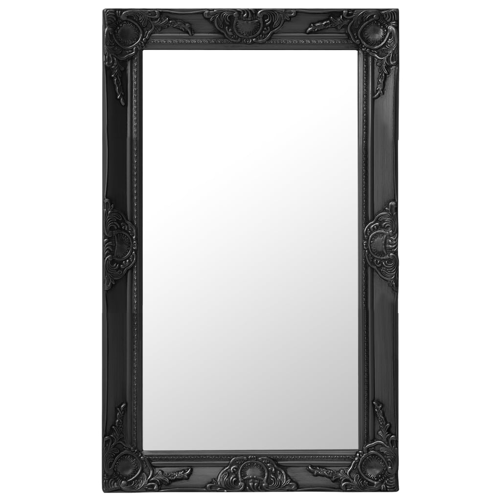 vidaXL Настінне дзеркало в стилі Бароко Чорний 50x80 см