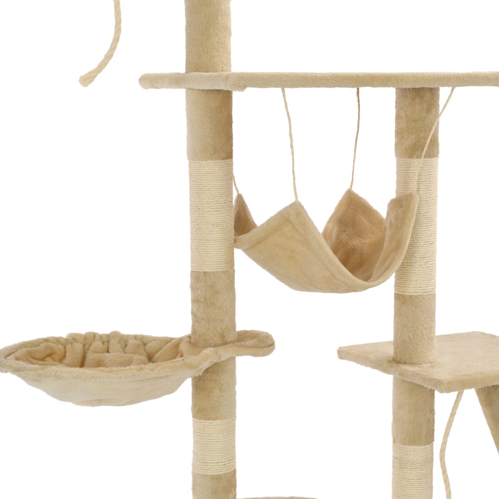 vidaXL Дерево для котів з сизальними дряпками Бежевий 230-250 см
