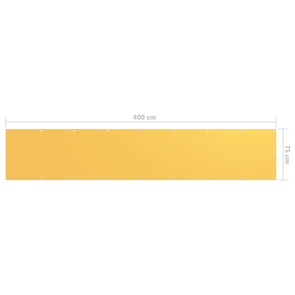 vidaXL Балконна Ширма Жовтий 75x400 см Тканина Оксфорд