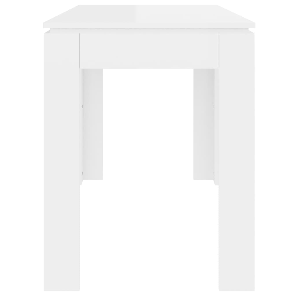 vidaXL Обідній стіл Глянцевий білий 120x60x76 см ДСП