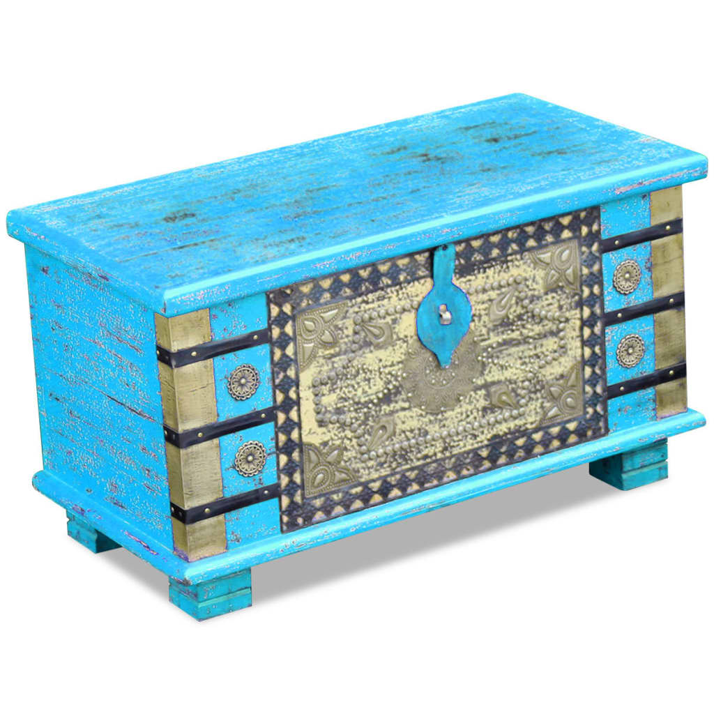 vidaXL Скриня для Зберігання Синій 80x40x45 см Дерево Манго