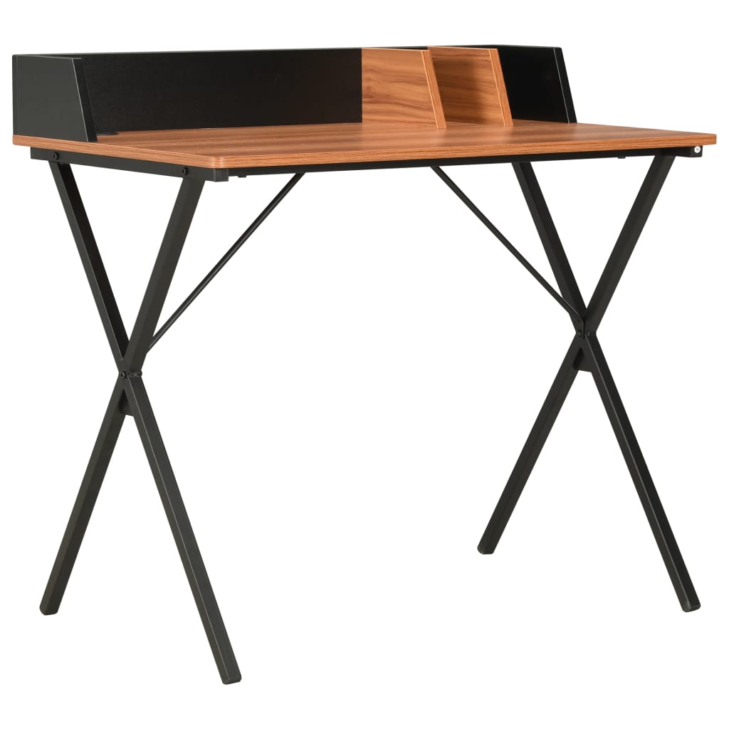 vidaXL Письмовий стіл Чорний і коричневий 80x50x84 см
