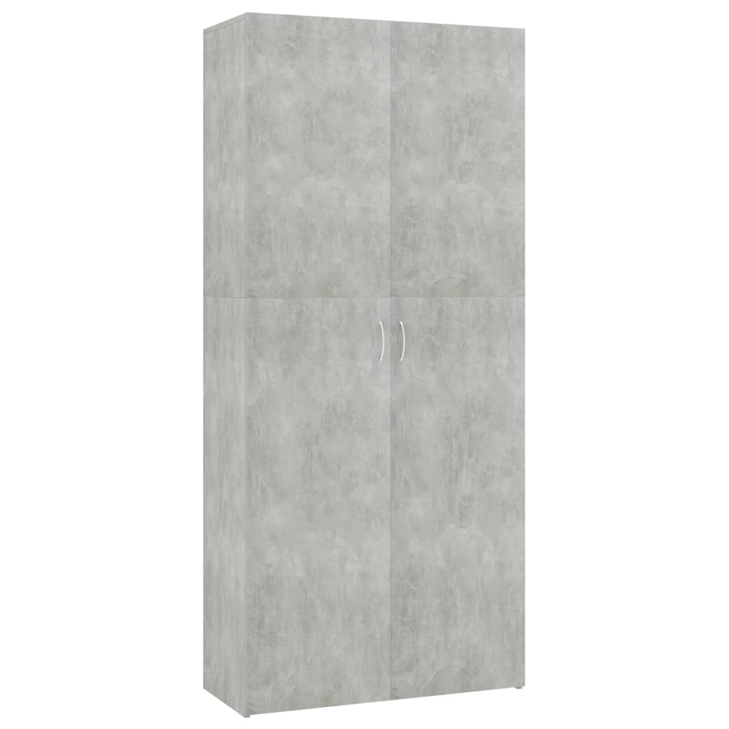 800292 vidaXL Shoe Cabinet Concrete Grey 80x35,5x180 cm Chipboard