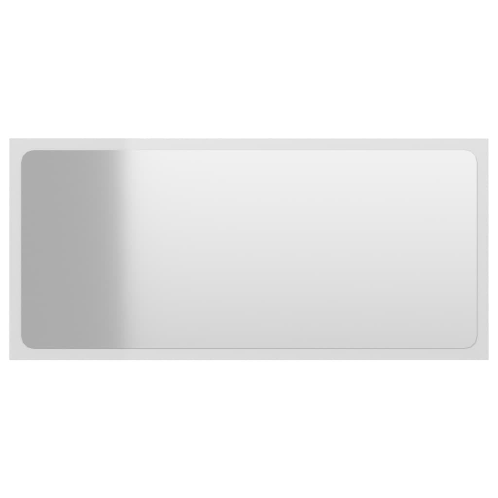 804619 vidaXL Bathroom Mirror High Gloss White 80x1,5x37 cm Chipboard