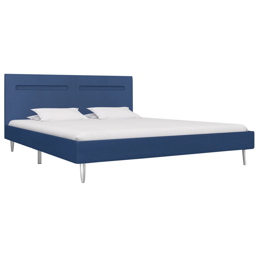 vidaXL Каркас ліжка зі світлодіодами Синій 180x200см Тканина