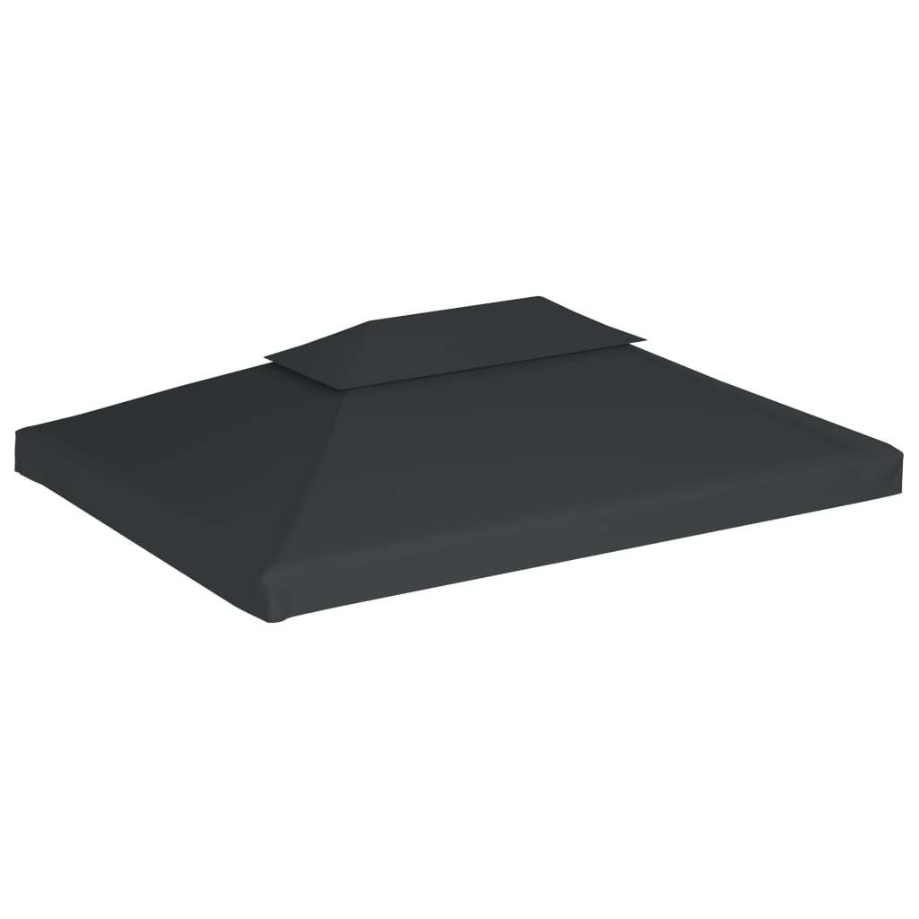 vidaXL 2-рівневе покриття для альтанки 310 г/м² Антрацит 4x3 м