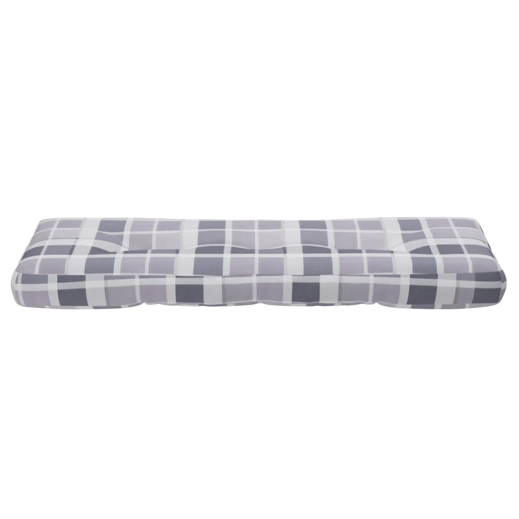 vidaXL Подушка для дивана з піддонів Картатий сірий 120x40x10 см