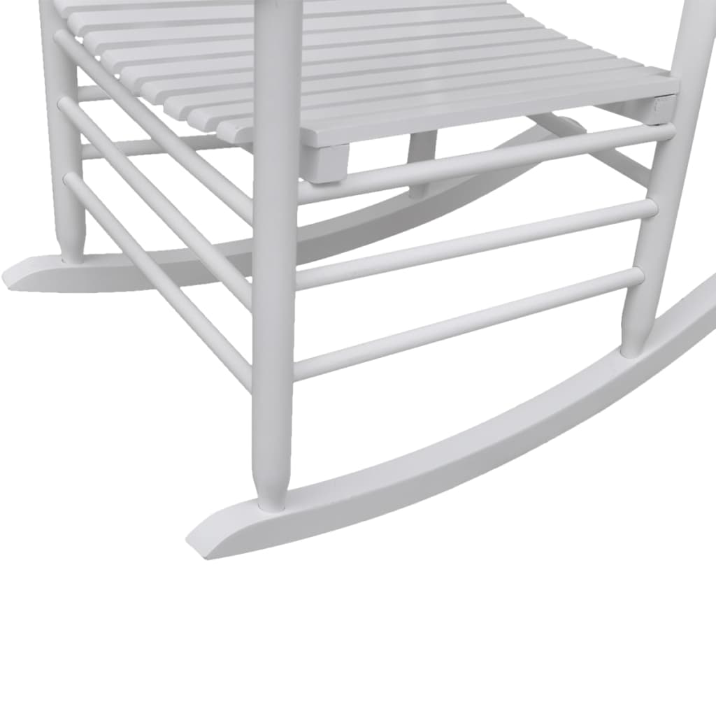 vidaXL Крісло-качалка з вигнутим сидінням Білий Деревина