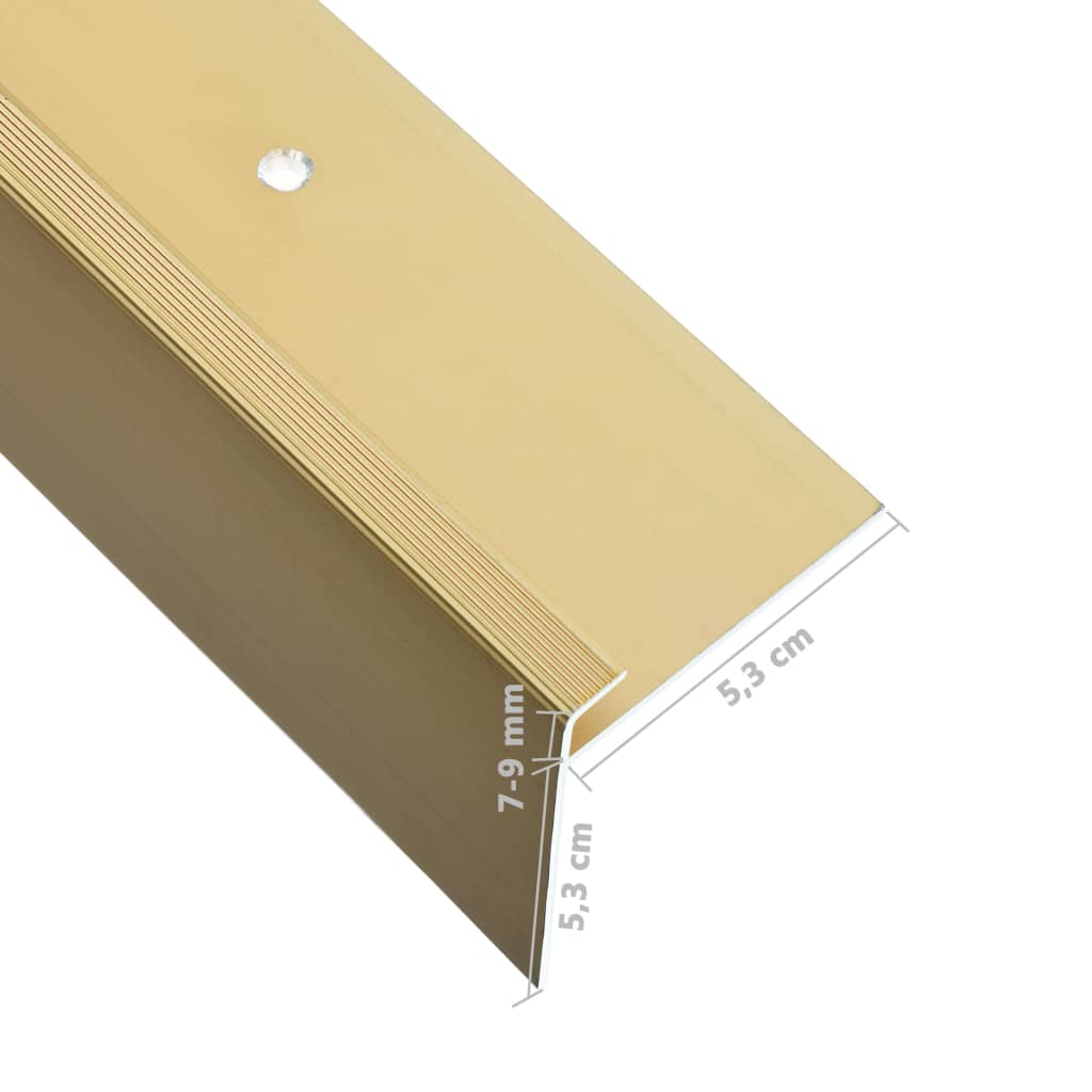vidaXL F-Подібні Накладки на Сходи 15 шт Золотистий 90 см Алюміній