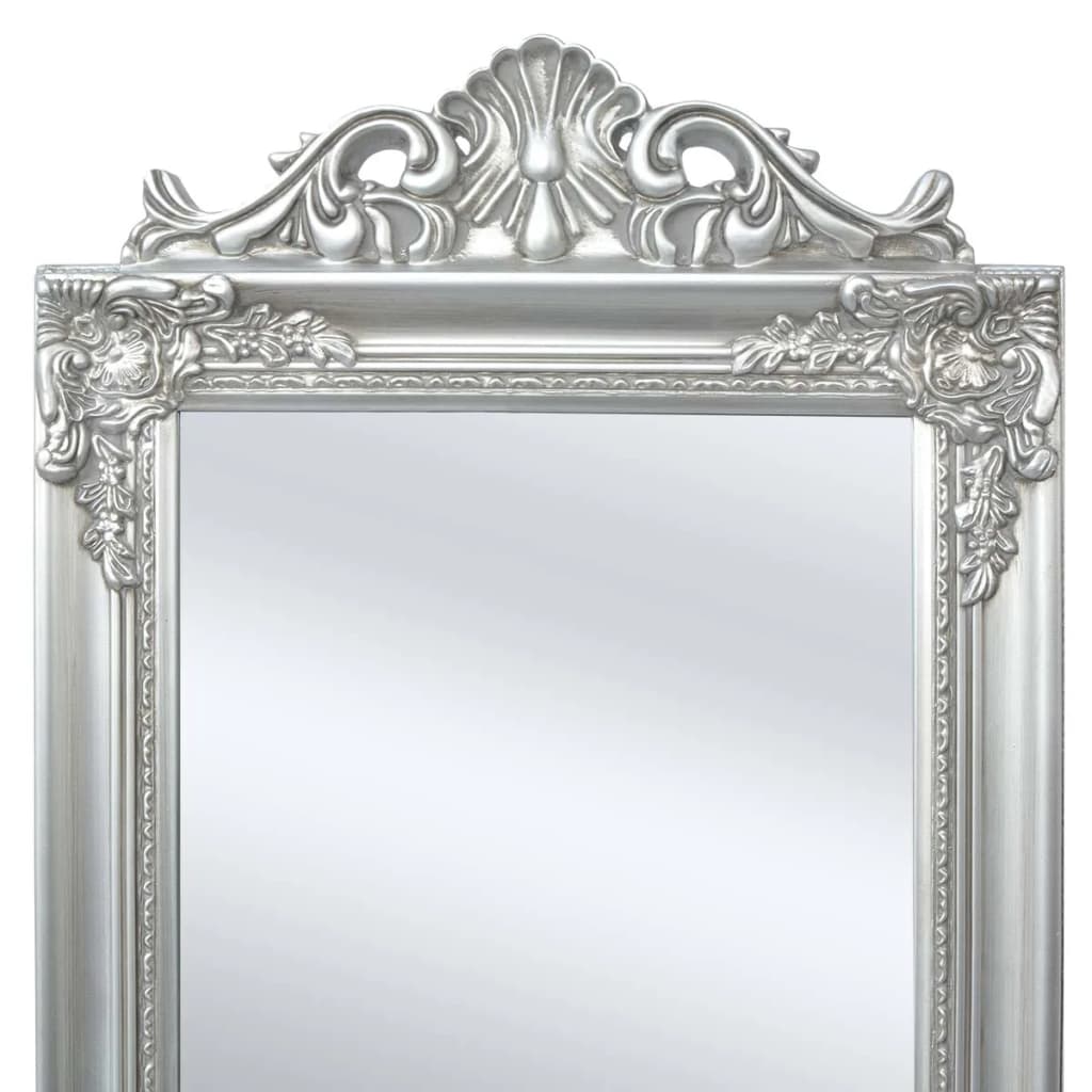 vidaXL Окремостояче дзеркало в стилі Бароко Сріблястий 160х40 см