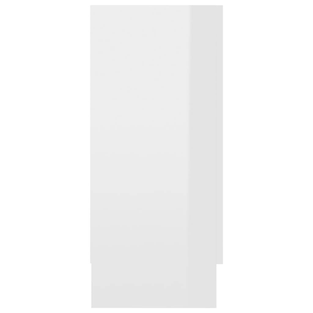 vidaXL Шафа-вітрина Глянцевий білий 120x30,5x70 см ДСП