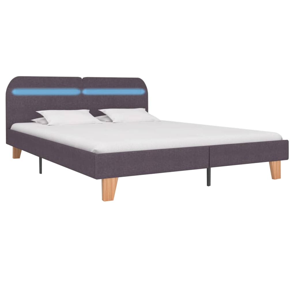 vidaXL Каркас ліжка зі світлодіодами Сіро-коричневий 180x200см Тканина
