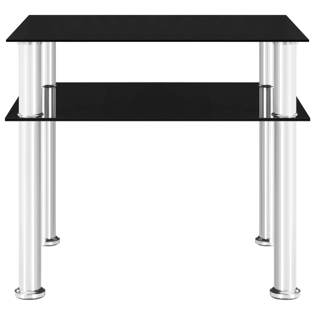vidaXL Приставний столик Чорний 45x50x45 см Загартоване скло