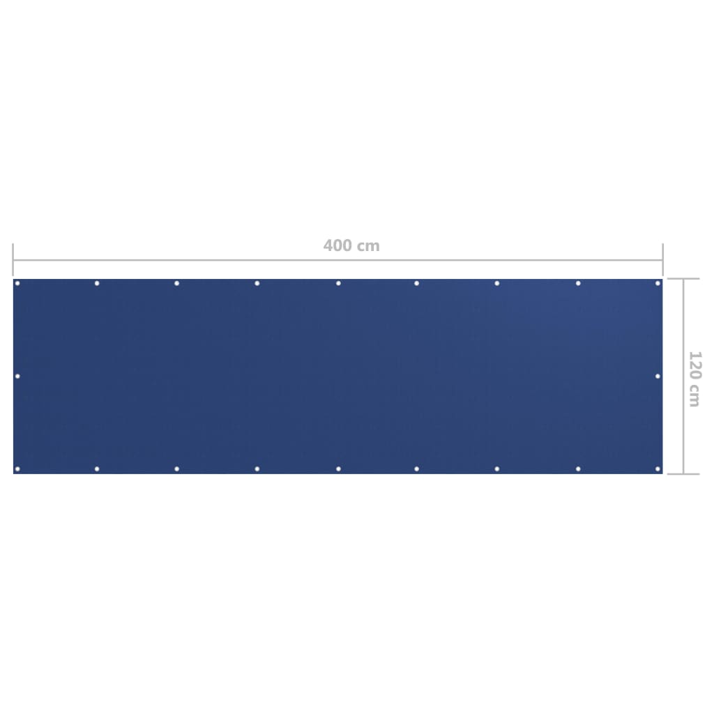 vidaXL Балконна Ширма Синій 120x400 см Тканина Оксфорд