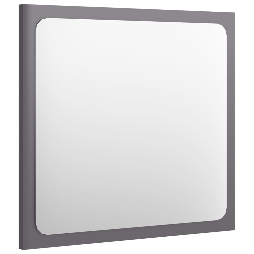 804605 vidaXL Bathroom Mirror High Gloss Grey 40x1,5x37 cm Chipboard