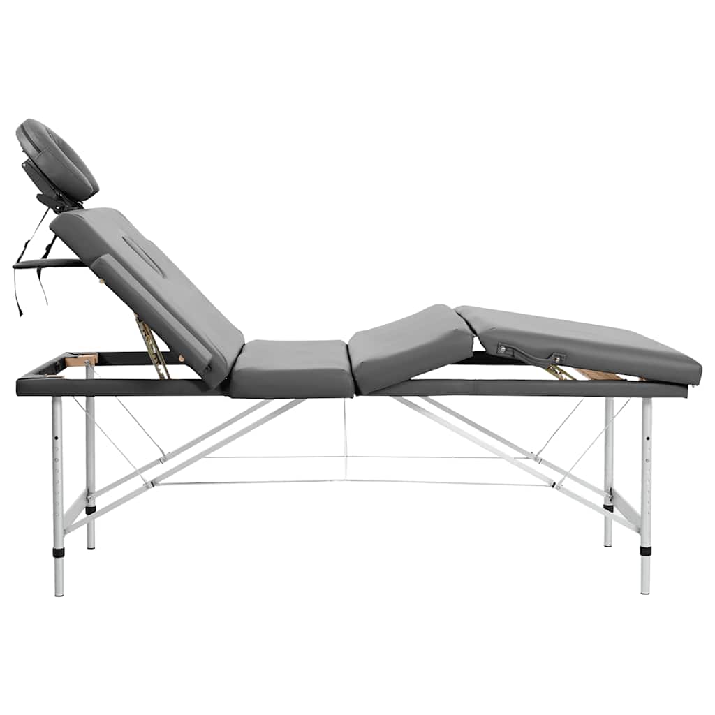 vidaXL Масажний Стіл 4-Зонний Антрацит 186x68 см Алюмінієвий Каркас