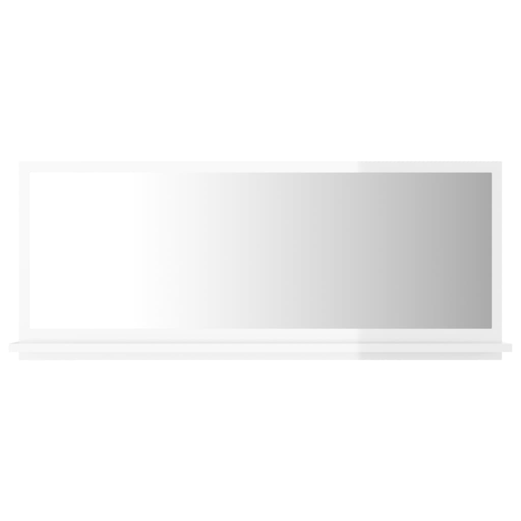 804586 vidaXL Bathroom Mirror High Gloss White 90x10,5x37 cm Chipboard