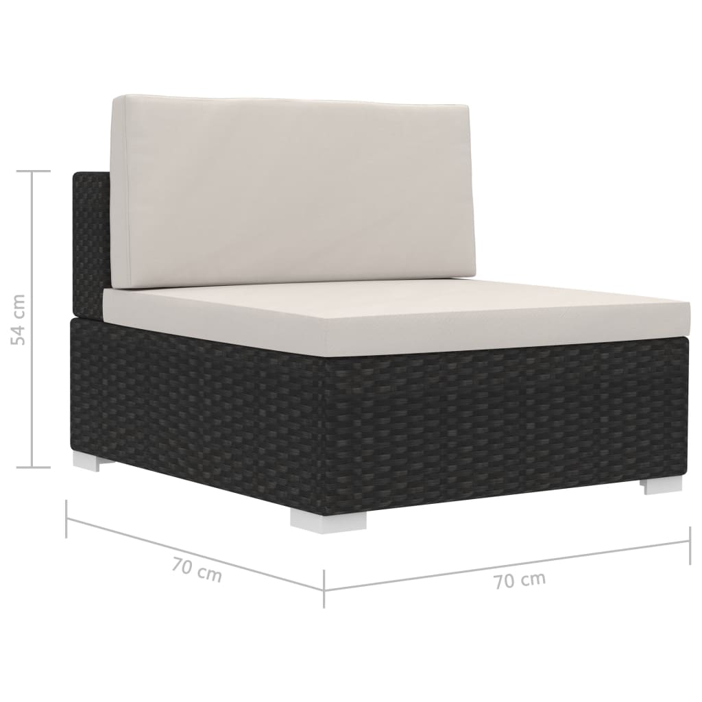 vidaXL Комплект cадових диванів з подушками 3 од. Чорний Поліротанг