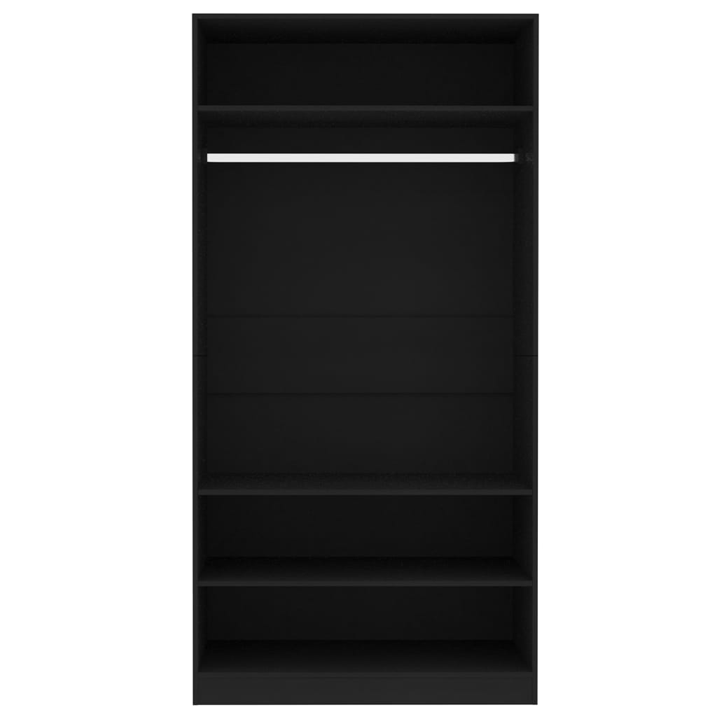 800226 vidaXL Wardrobe Black 100x50x200 cm Chipboard