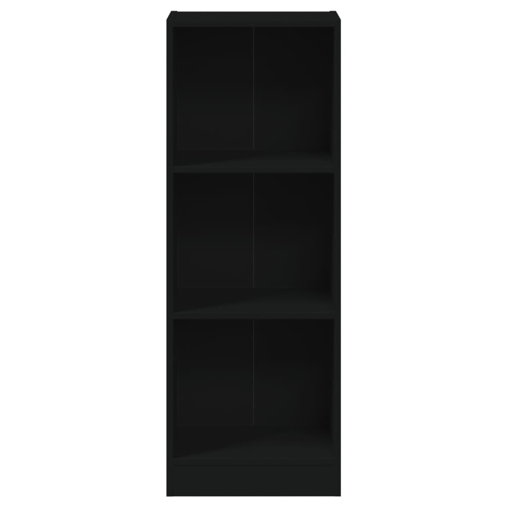 800829 vidaXL 3-Tier Book Cabinet Black 40x24x108 cm Chipboard