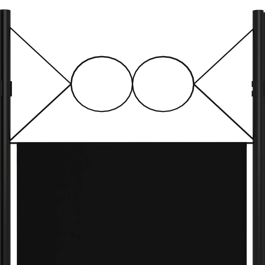 vidaXL 6-Панельна Кімнатна Перегородка Чорний 240x180 см