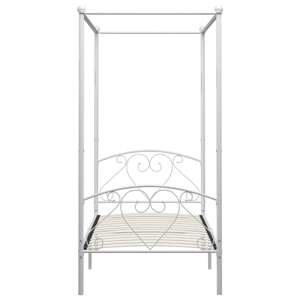 vidaXL Каркас ліжка з балдахіном Білий 100x200 см Метал