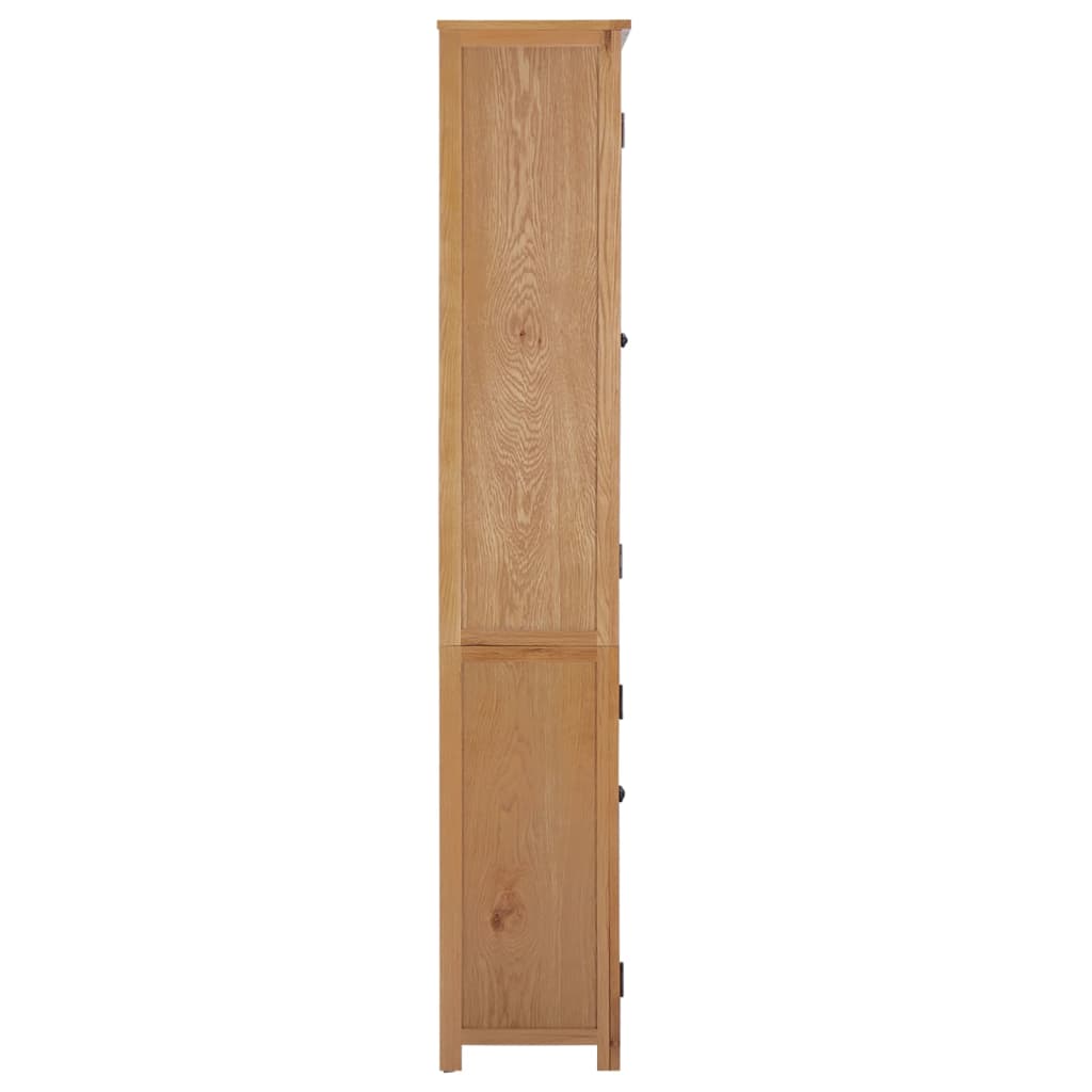 vidaXL Книжкова шафа з 4 дверцятами 90x35x200 см Масив дуба і скло