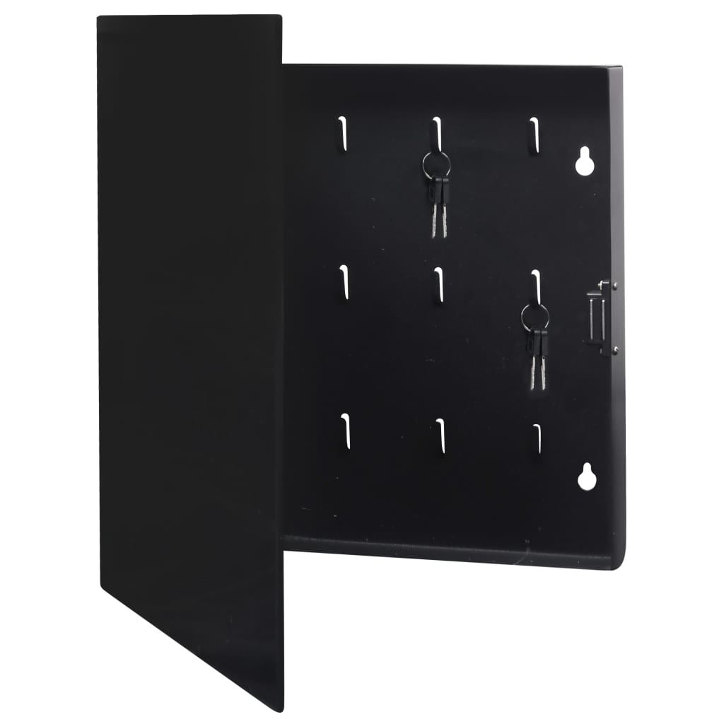 vidaXL Скринька для Ключів з Магнітною Дошкою Чорний 35x35x5,5 см