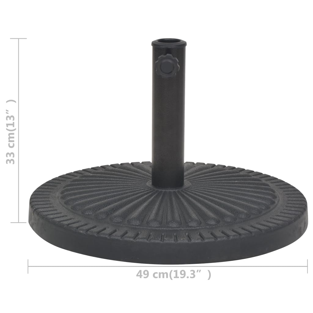 vidaXL Підставка для Парасолі Кругла Чорний 14 кг Гума